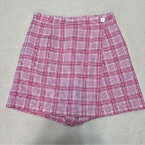 Vintage Pink Plaid Skort F11
